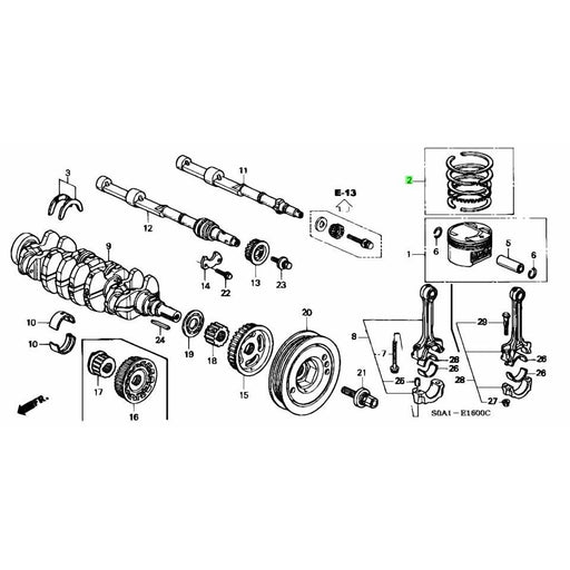 Honda Genuine F20b Piston Ring Set (std)
