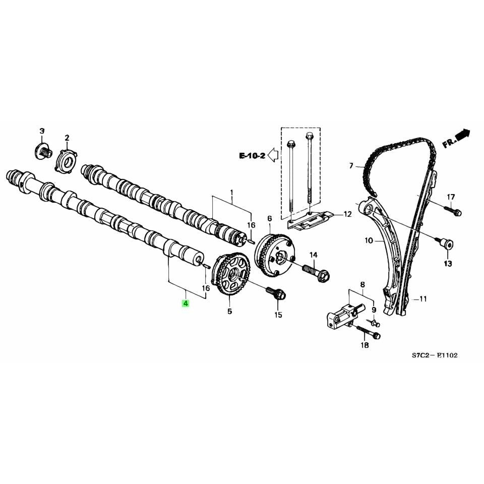 Honda Genuine Exhaust camshaft - K20B