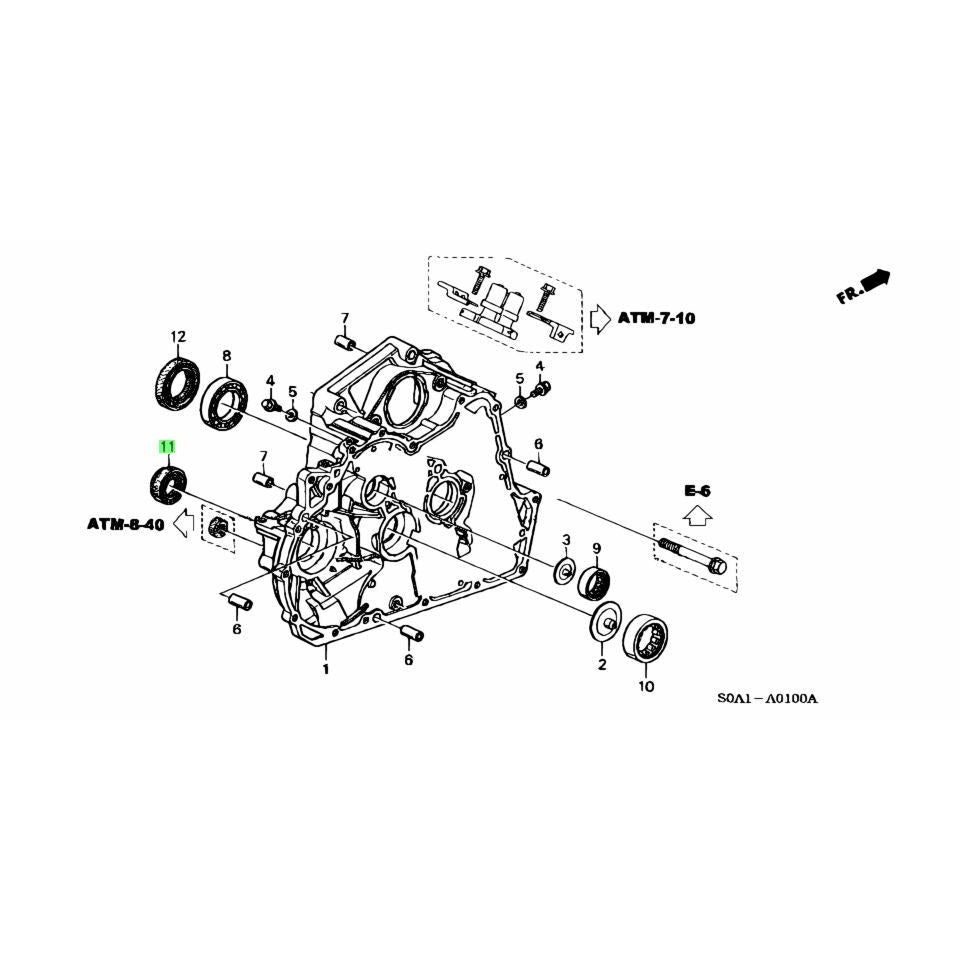 Honda Genuine Front Left Axle Shaft Seal (Auto) - 40x56x9