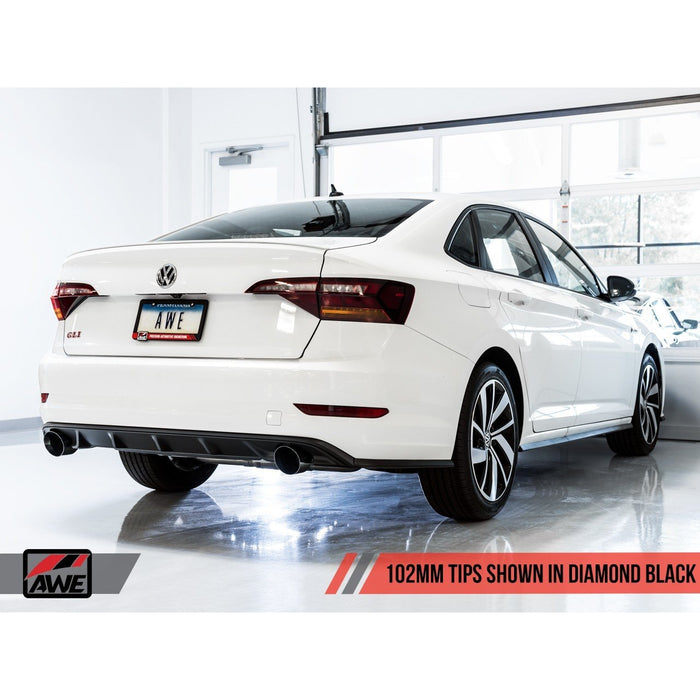AWE Tuning 18-21 Volkswagen Jetta GLI Mk7 Track Edition Exhaust - Diamond Black Tips (Fits OEM DP)