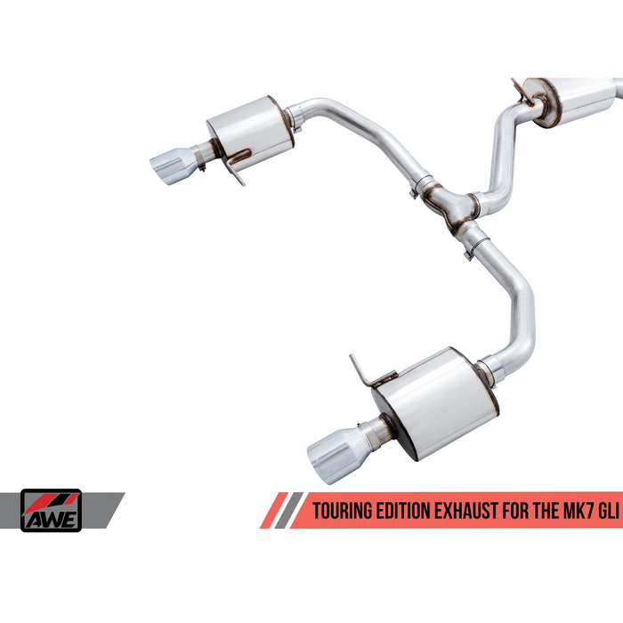 AWE Tuning 18-21 Volkswagen Jetta GLI Mk7 Track Exhaust - Diamond Black Tips (Fits High-Flow DP)