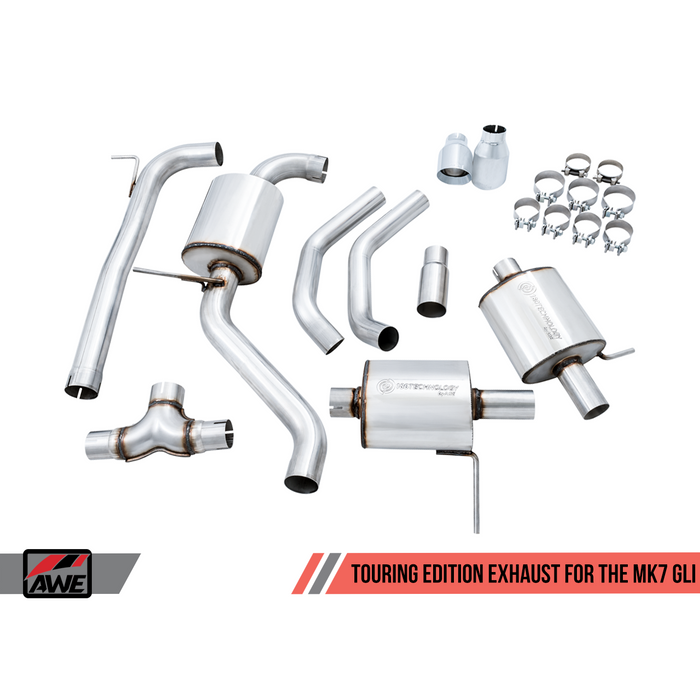 AWE Tuning 18-21 Volkswagen Jetta GLI Mk7 Track Edition Exhaust - Diamond Black Tips (Fits OEM DP)