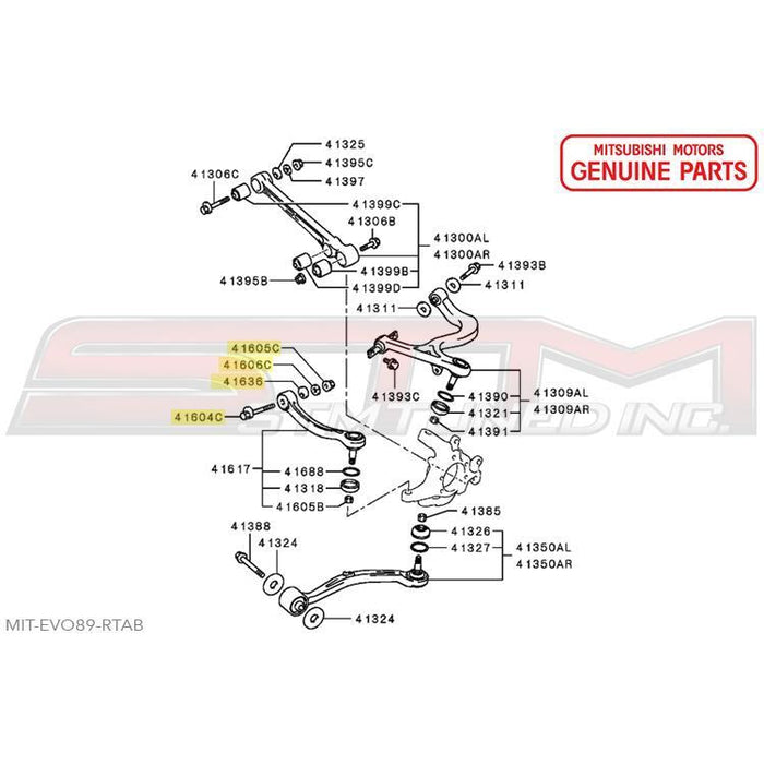 STM Tuned OEM Rear Toe Adjustment Bolt Kit - Evo 7/8/9