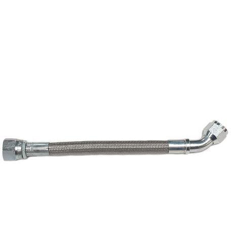 ATP Turbo Steel Braided Oil Drain (Return) Line -10 AN (#10) - 28" Length - Straight / 45 Degree Hose