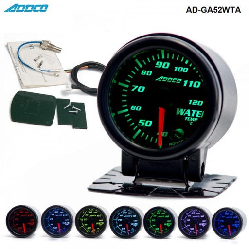 ADDCO - Water Temp Gauge With Sensor Smoked Face LED 7 Colours