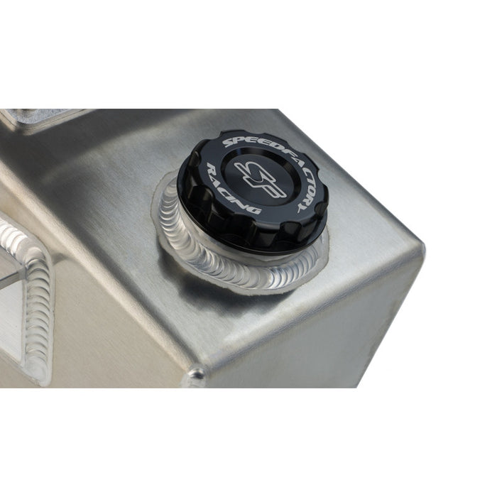 SpeedFactory Racing Right Hand Drive Angled Oil Catch Can with built in Coolant Overflow Tank