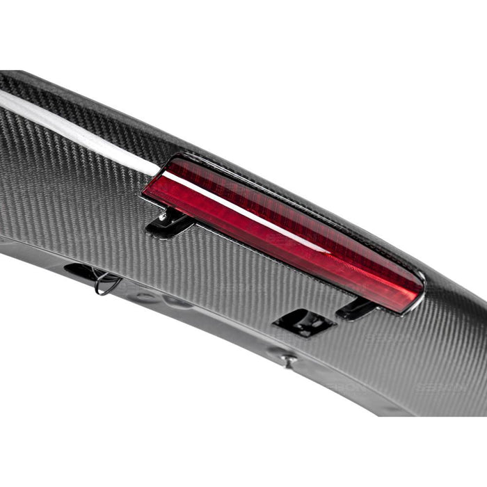 Seibon STI-Style Carbon Fiber Rear Spoiler For 2008-2014 SUBARU WRX / STI Hatchback (With LED Light)*