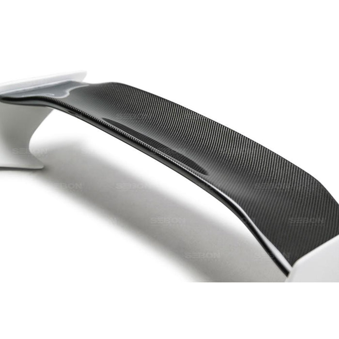 Seibon TT-Style Fiberglass Rear Spoiler With Carbon Fiber Center For 2016-2020 Honda Civic Sedan*