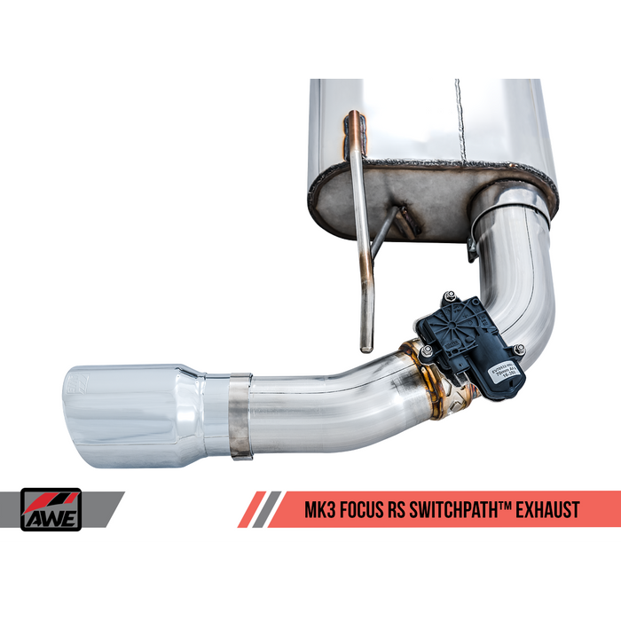 AWE Tuning Ford Focus RS Track Edition Cat-back Exhaust - Chrome Silver Tips
