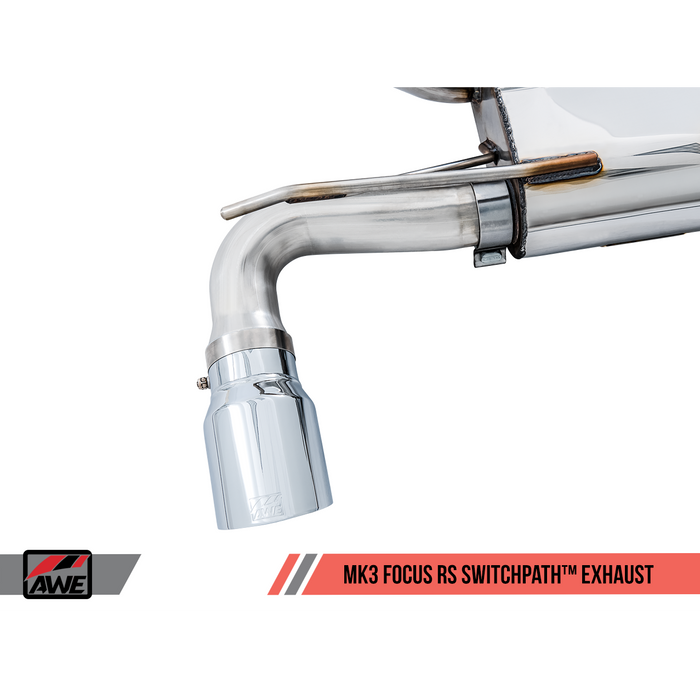 AWE Tuning Ford Focus RS Touring Edition Cat-back Exhaust- Non-Resonated - Chrome Silver Tips