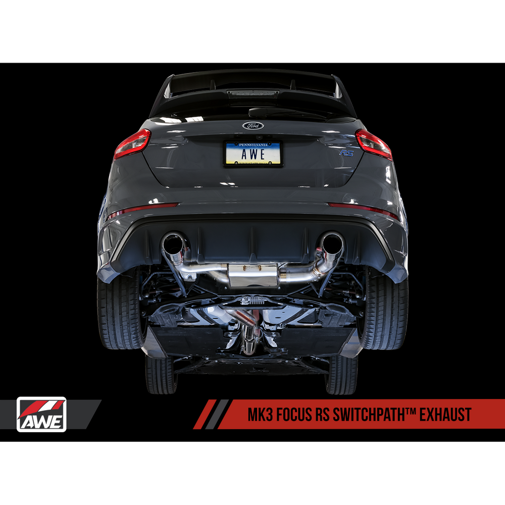 AWE Tuning Ford Focus RS Track Edition Cat-back Exhaust - Chrome Silver Tips