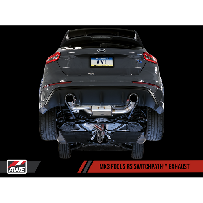 AWE Tuning Ford Focus RS Track Edition Cat-back Exhaust - Chrome Silver Tips