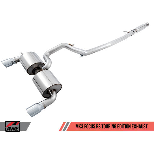 AWE Tuning Ford Focus RS Touring Edition Cat-back Exhaust- Non-Resonated - Chrome Silver Tips