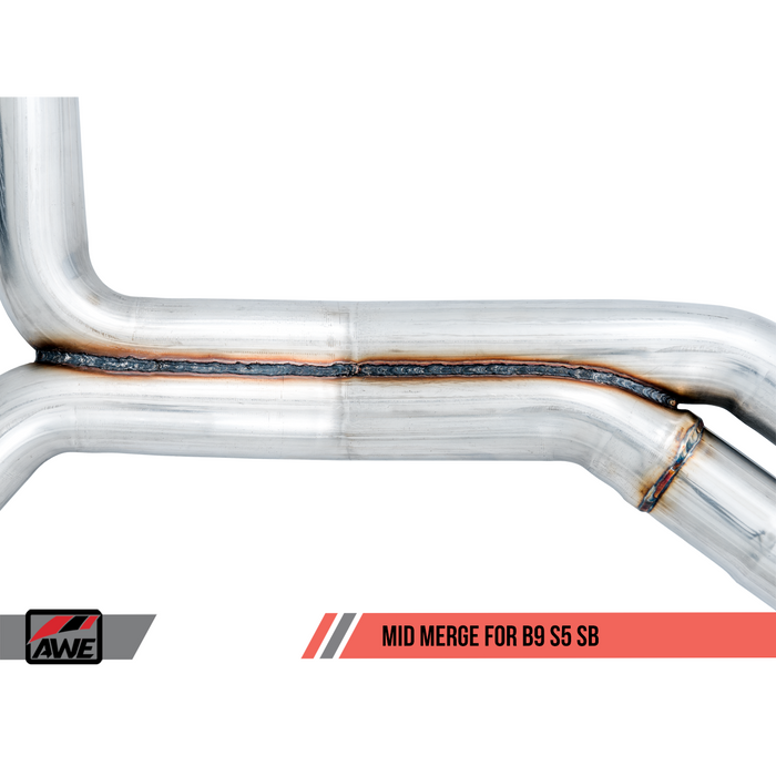 AWE Tuning Audi B9 S5 Sportback Touring Edition Exhaust - Non-Resonated (Black 90mm Tips)