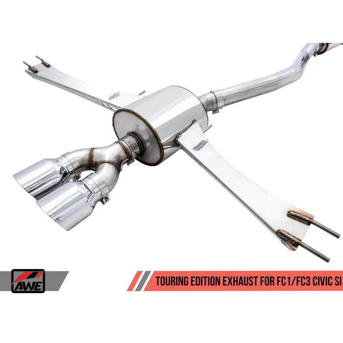 AWE Tuning Honda Civic Si 10th Gen 1.5L Turbo Triple Tip Conversion Kit - Diamond Black Tip