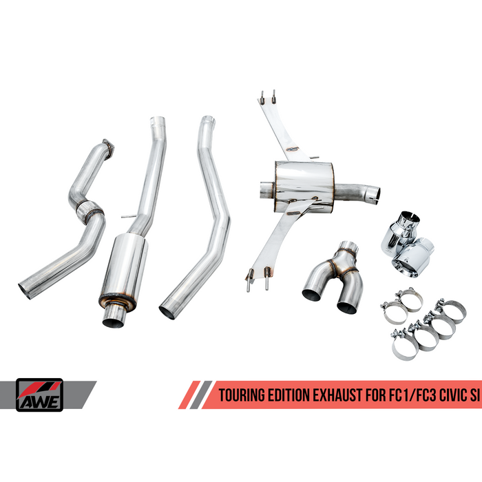 AWE Tuning 2016+ Honda Civic Si Track Edition Exhaust w/Front Pipe & Dual Diamond Black Tips