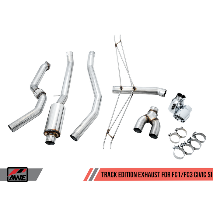 AWE Tuning 2016+ Honda Civic Si Track Edition Exhaust w/Front Pipe & Dual Diamond Black Tips
