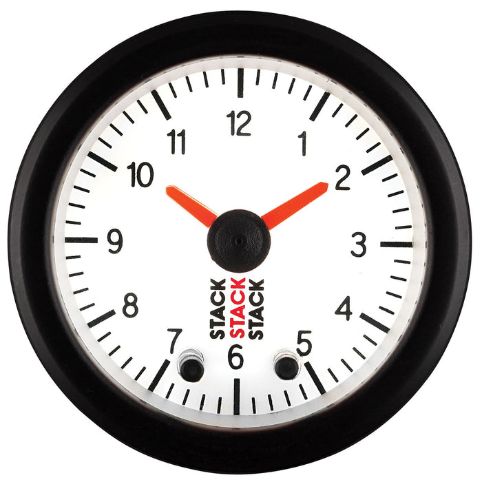 AutoMeter Stack Analog Clock Gauge White — Speed Science