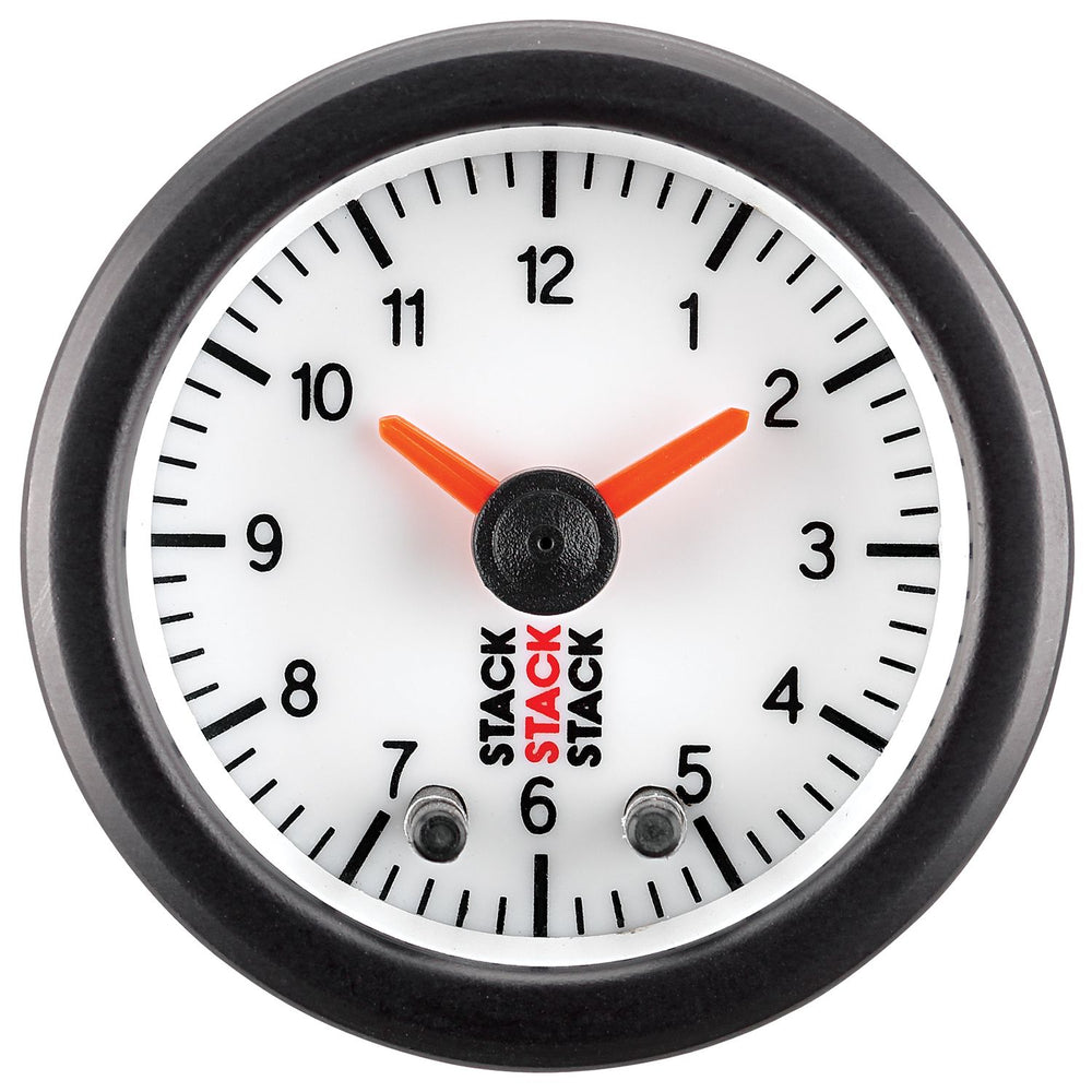 AutoMeter Stack Analog Clock Gauge White — Speed Science