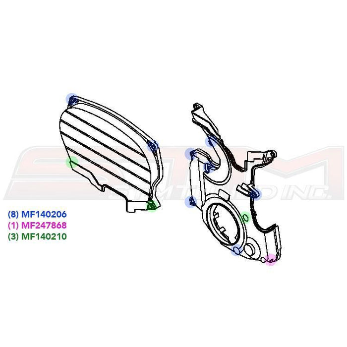STM Tuned OEM Timing Belt Cover Bolt Kit for Evo 8/9