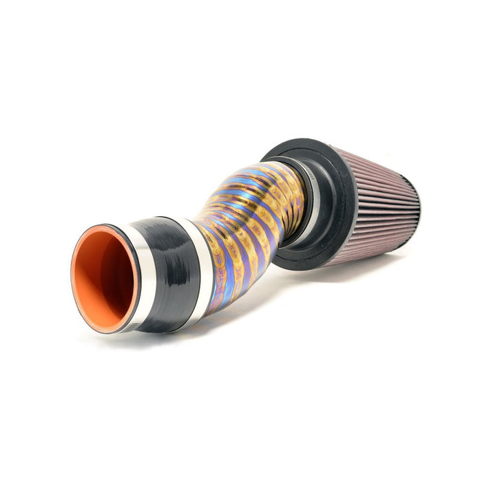 STM Tuned 3.5" Titanium SD Intake Burned Blue (No MAF) for Evo 8/9