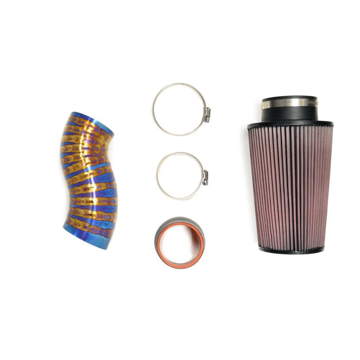 STM Tuned 3.5" Titanium SD Intake Burned Blue (No MAF) for Evo 8/9