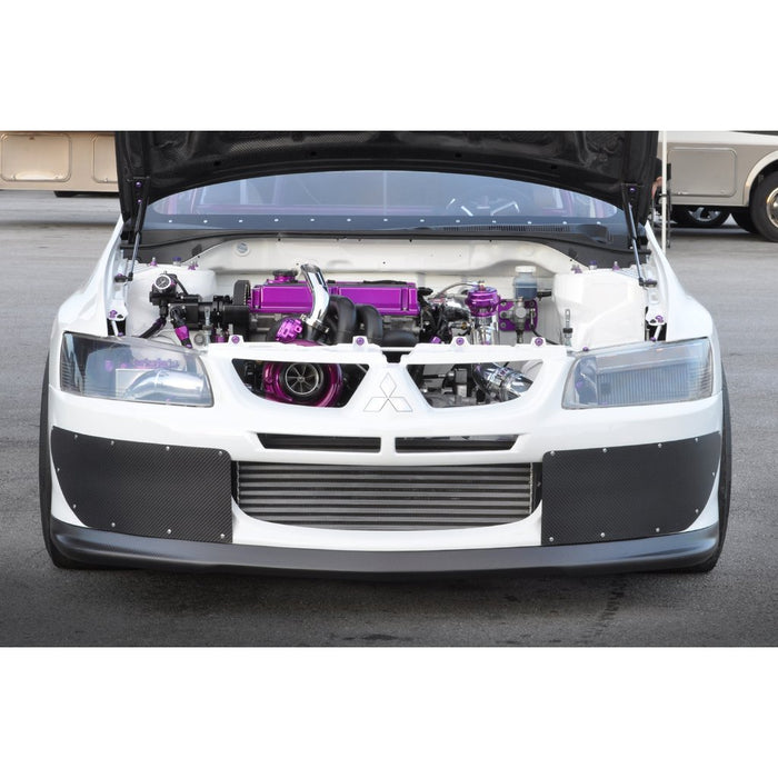 STM Tuned Carbon Fiber Front Bumper Shutters - Evo 9