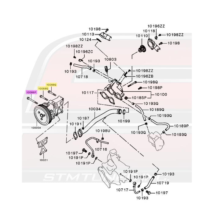STM Tuned OEM Water Pump Bolt Kit for 2012-2015 Evo X