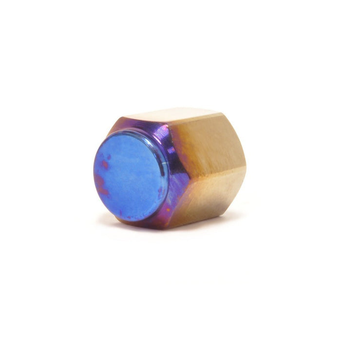 STM Tuned Titanium Valve Stem Caps Burned Blue (Set of 4)