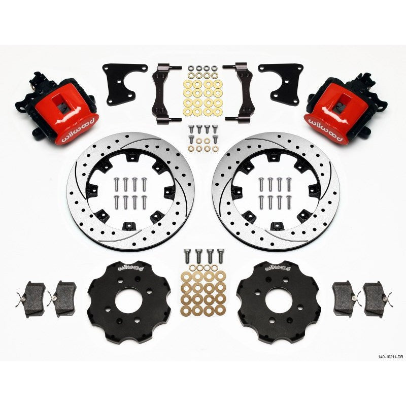 Wilwood Combination Parking Brake Rear Kit Drilled Red 12.19In